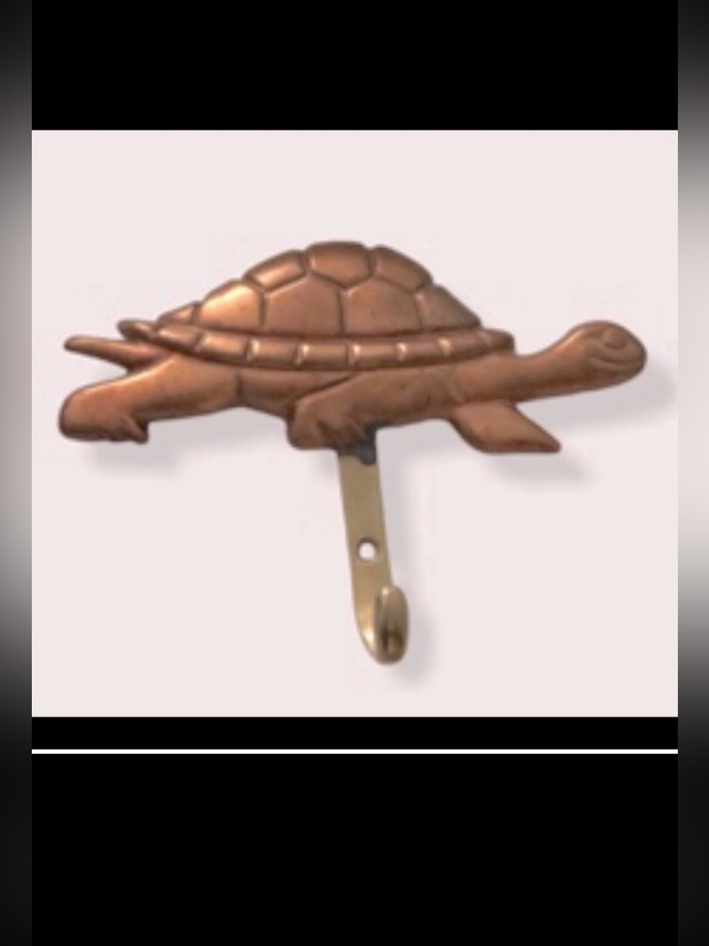 Copper and brass coat hanger turtle design NWOT